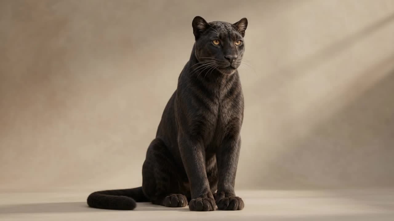 EVE Companion guide - mature black panther sitting upright in a limestone alcove