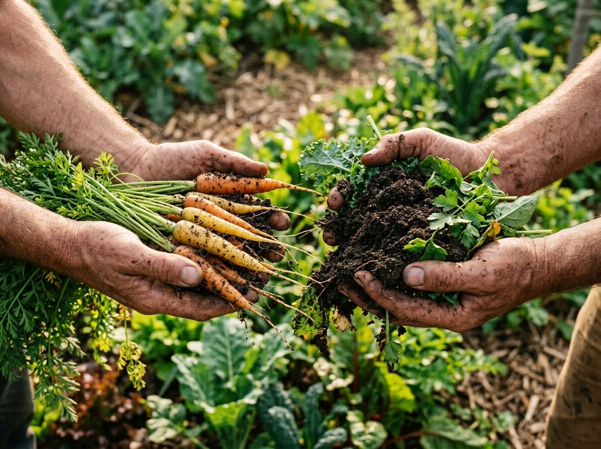 Living soil and seeds representing free software sovereignty